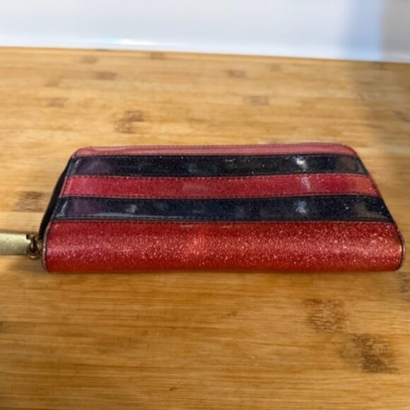 Marc Jacobs – Glitter Striped Zip-Around Wallet / Clutch - Picture 10 of 16